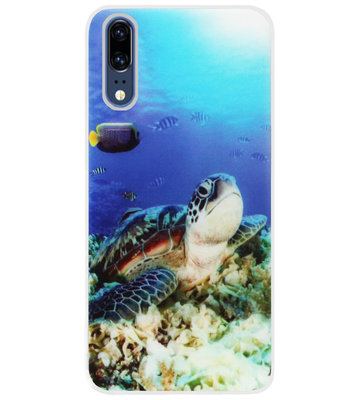 ADEL Siliconen Back Cover Softcase Hoesje voor Huawei P20 - Schildpad