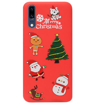 ADEL Siliconen Back Cover Softcase Hoesje voor Huawei P20 - Kerstmis