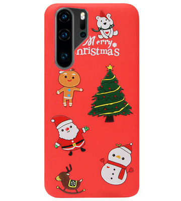 ADEL Siliconen Back Cover Softcase Hoesje voor Huawei P30 Pro - Kerstmis