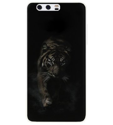 ADEL Siliconen Back Cover Softcase Hoesje voor Huawei P10 - Tijger