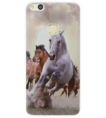 ADEL Siliconen Back Cover Softcase Hoesje voor Huawei P10 Lite - Paarden