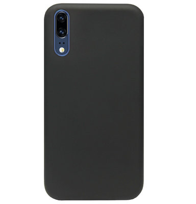 ADEL Premium Siliconen Back Cover Softcase Hoesje voor Huawei P20 - Zwart