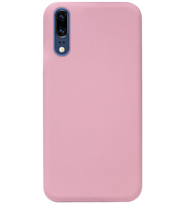 ADEL Siliconen Back Cover Softcase Hoesje voor Huawei P20 - Roze