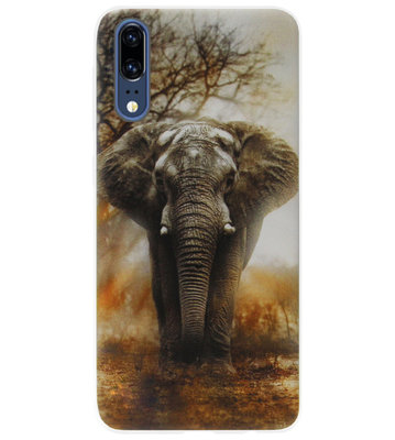 ADEL Siliconen Back Cover Softcase Hoesje voor Huawei P20 - Olifant