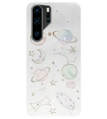 ADEL Siliconen Back Cover Softcase Hoesje voor Huawei P30 Pro - Heelal Bling Bling