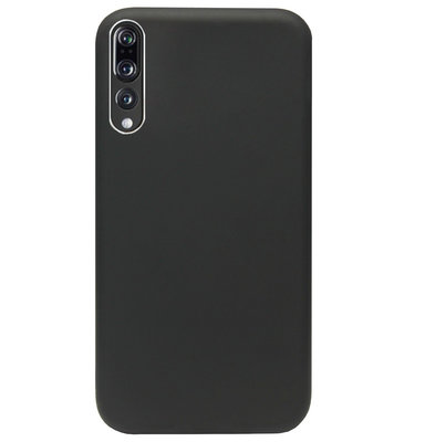 ADEL Premium Siliconen Back Cover Softcase Hoesje voor Huawei P20 Pro - Zwart