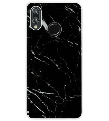 ADEL Siliconen Back Cover Softcase Hoesje voor Huawei P20 Lite (2018) - Marmer Zwart