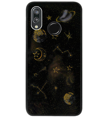 ADEL Siliconen Back Cover Softcase Hoesje voor Huawei P20 Lite (2018) - Heelal Bling Bling Goud