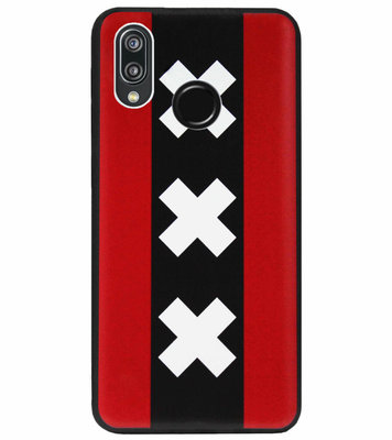 ADEL Siliconen Back Cover Softcase Hoesje voor Huawei P20 Lite (2018) - Amsterdam Andreaskruisen