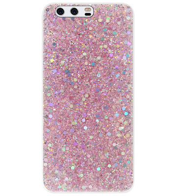 ADEL Premium Siliconen Back Cover Softcase Hoesje voor Huawei P10 Plus - Bling Bling Roze
