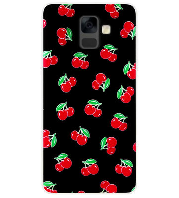 ADEL Siliconen Back Cover Softcase Hoesje voor Samsung Galaxy A6 Plus (2018) - Kersen Fruit