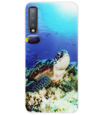 ADEL Siliconen Back Cover Softcase Hoesje voor Samsung Galaxy A7 (2018) - Schildpad