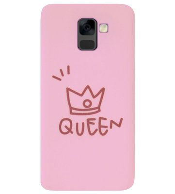 ADEL Siliconen Back Cover Softcase Hoesje voor Samsung Galaxy A8 Plus (2018) - Queen Roze