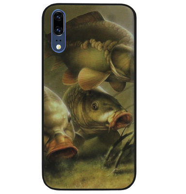 ADEL Siliconen Back Cover Softcase Hoesje voor Huawei P20 - Karper Vissen