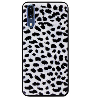 ADEL Siliconen Back Cover Softcase Hoesje voor Huawei P20 - Luipaard Wit