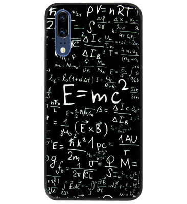 ADEL Siliconen Back Cover Softcase Hoesje voor Huawei P20 - Wiskunde Cijfers Schoolbord