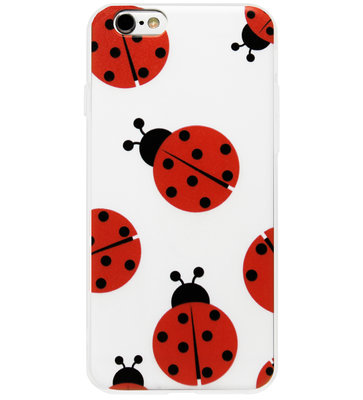 ADEL Siliconen Back Cover Softcase Hoesje voor iPhone 6(S) Plus - Lieveheersbeestjes