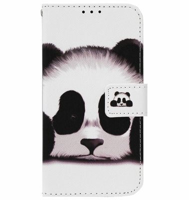 ADEL Kunstleren Book Case Portemonnee Pasjes Hoesje voor iPhone 11 - Panda Wit