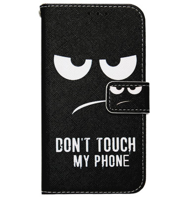 ADEL Kunstleren Book Case Portemonnee Pasjes Hoesje voor Huawei P30 Lite - Don't Touch My Phone