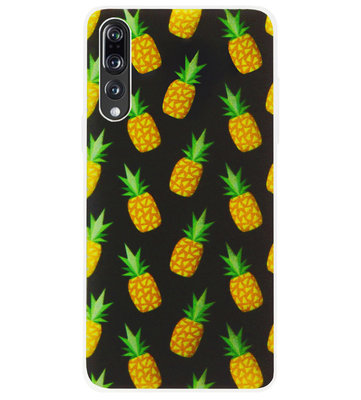 ADEL Siliconen Back Cover Softcase Hoesje voor Huawei P20 Pro - Ananas Groen