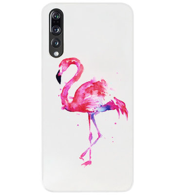 ADEL Siliconen Back Cover Softcase Hoesje voor Huawei P20 Pro - Flamingo