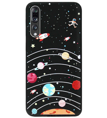 ADEL Siliconen Back Cover Softcase Hoesje voor Huawei P20 Pro - Heelal Universum