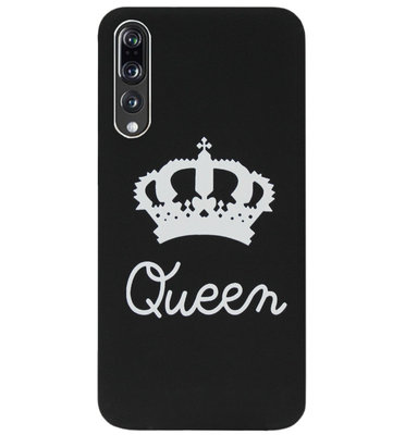 ADEL Siliconen Back Cover Softcase Hoesje voor Huawei P20 Pro - Queen Zwart