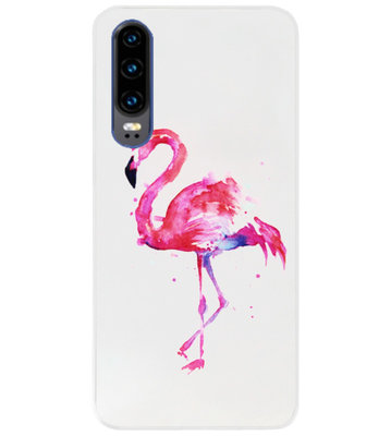 ADEL Siliconen Back Cover Softcase Hoesje voor Huawei P30 - Flamingo