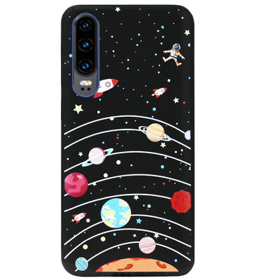 ADEL Siliconen Back Cover Softcase Hoesje voor Huawei P30 - Heelal Universum