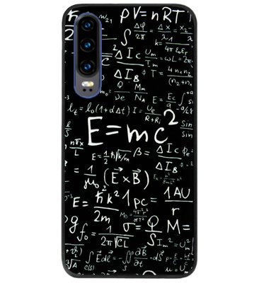 ADEL Siliconen Back Cover Softcase Hoesje voor Huawei P30 - Wiskunde Cijfers Schoolbord