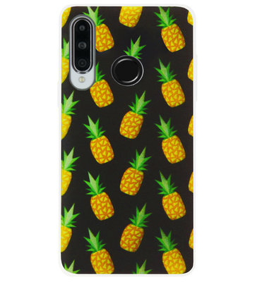 ADEL Siliconen Back Cover Softcase Hoesje voor Huawei P30 Lite - Ananas Groen