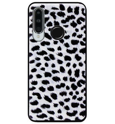 ADEL Siliconen Back Cover Softcase Hoesje voor Huawei P30 Lite - Luipaard Wit