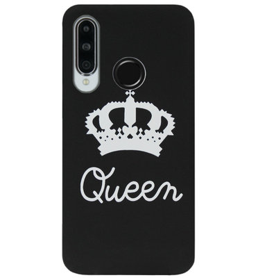 ADEL Siliconen Back Cover Softcase Hoesje voor Huawei P30 Lite - Queen Zwart