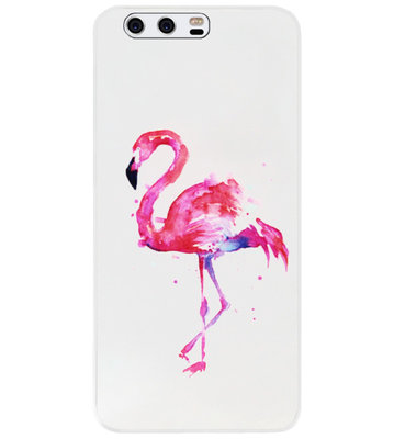 ADEL Siliconen Back Cover Softcase Hoesje voor Huawei P10 - Flamingo