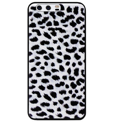 ADEL Siliconen Back Cover Softcase Hoesje voor Huawei P10 - Luipaard Wit