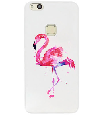 ADEL Siliconen Back Cover Softcase Hoesje voor Huawei P10 Lite - Flamingo