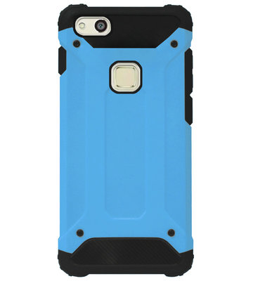 WLONS Rubber Kunststof Bumper Case Hoesje voor Huawei P10 Lite - Blauw