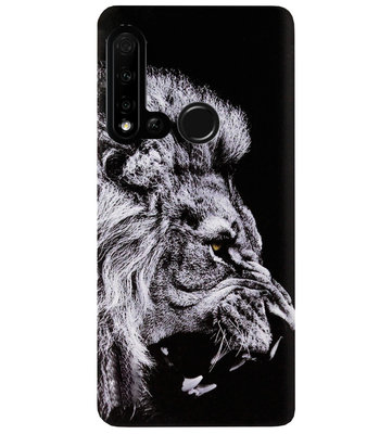 ADEL Siliconen Back Cover Softcase Hoesje voor Huawei P20 Lite (2019) - Leeuw Zwart