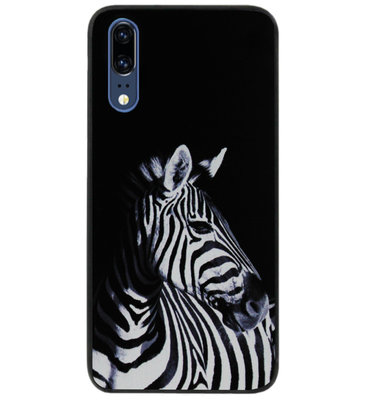 ADEL Siliconen Back Cover Softcase Hoesje voor Huawei P20 - Zebra