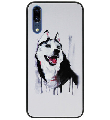 ADEL Siliconen Back Cover Softcase Hoesje voor Huawei P20 - Wolf