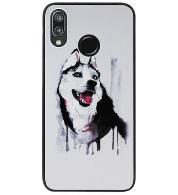 ADEL Siliconen Back Cover Softcase Hoesje voor Huawei P20 Lite (2018) - Wolf