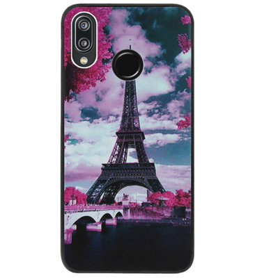 ADEL Siliconen Back Cover Softcase Hoesje voor Huawei P20 Lite (2018) - Parijs Eiffeltoren