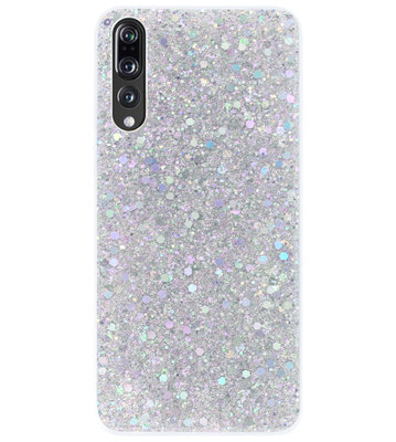 ADEL Premium Siliconen Back Cover Softcase Hoesje voor Huawei P20 Pro - Bling Bling Glitter Zilver