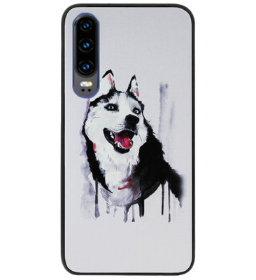 ADEL Siliconen Back Cover Softcase Hoesje voor Huawei P30 - Wolf