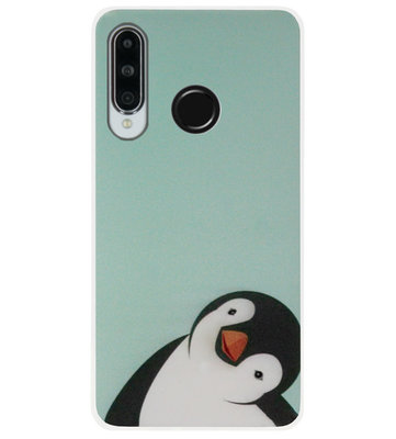 ADEL Siliconen Back Cover Softcase Hoesje voor Huawei P30 Lite - Pinguin