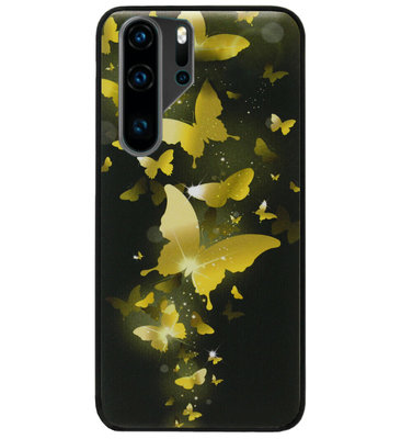 ADEL Siliconen Back Cover Softcase Hoesje voor Huawei P30 Pro - Vlinder Goud