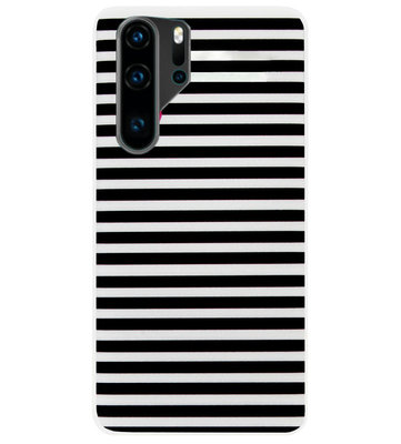 ADEL Siliconen Back Cover Softcase Hoesje voor Huawei P30 Pro - Hartjes Streepjes