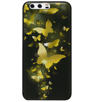ADEL Siliconen Back Cover Softcase Hoesje voor Huawei P10 - Vlinder Goud