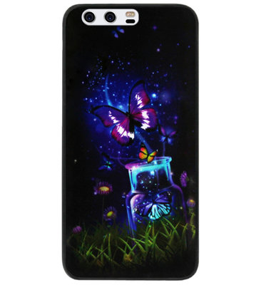 ADEL Siliconen Back Cover Softcase Hoesje voor Huawei P10 - Vlinder