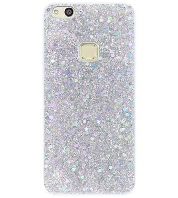 ADEL Premium Siliconen Back Cover Softcase Hoesje voor Huawei P10 Lite - Bling Bling Glitter Zilver